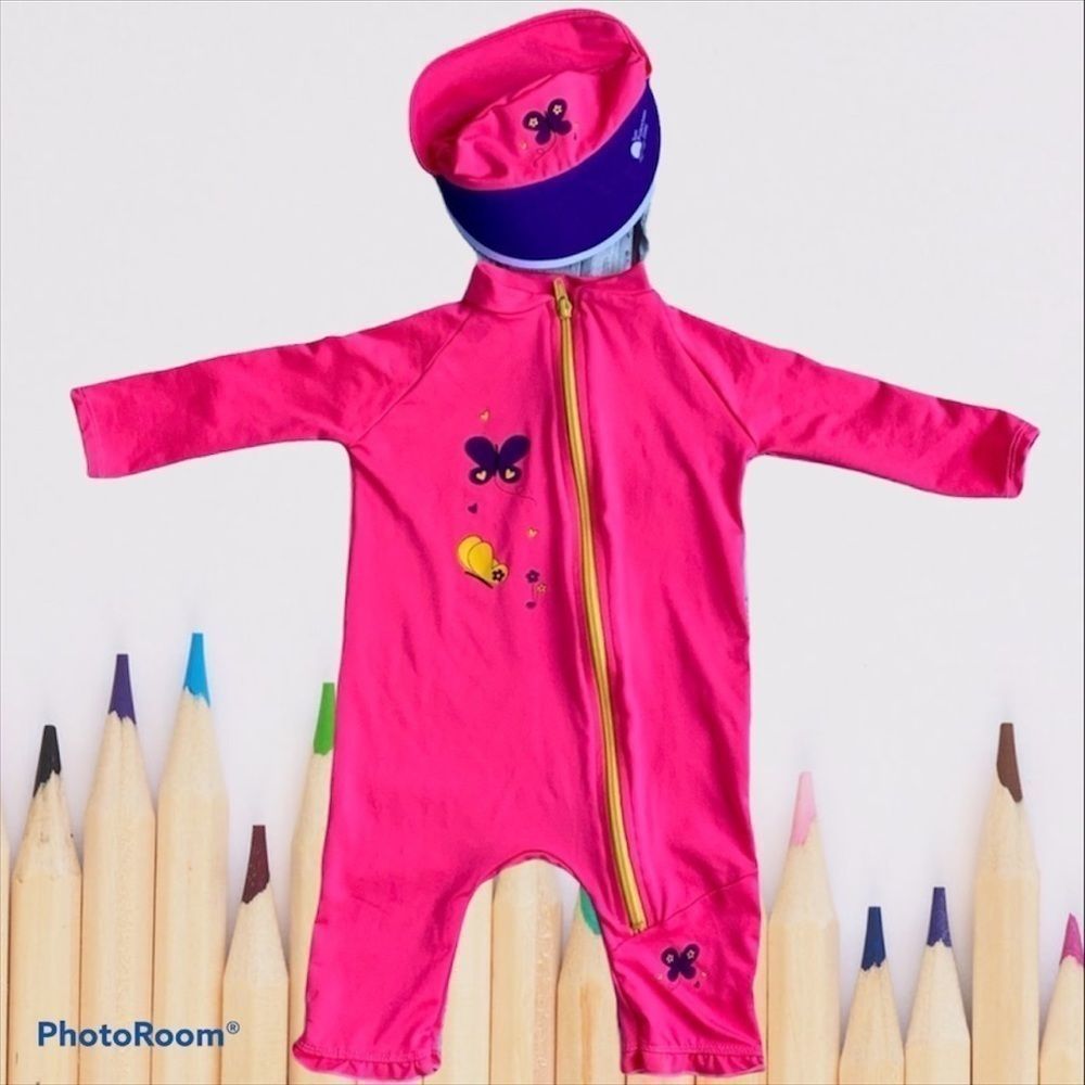 *SALE* EUC Baby Girl Sun Suit With Hat! SUPER CUTE